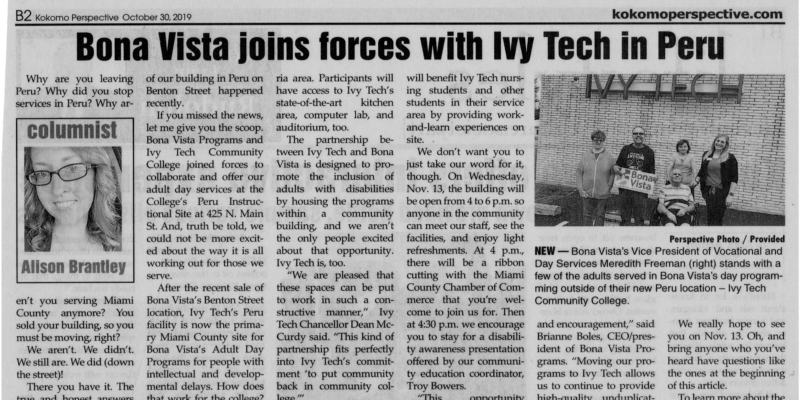 Bona Vista Joins forces with Ivy Tech in Peru